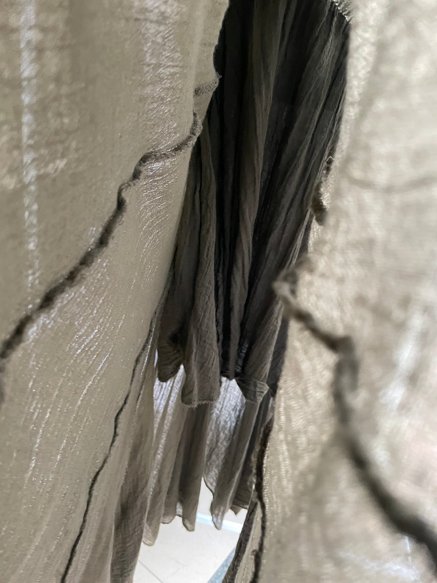 Gonna lunga sartoriale in crepe di cotone, verde oliva - taglia unica