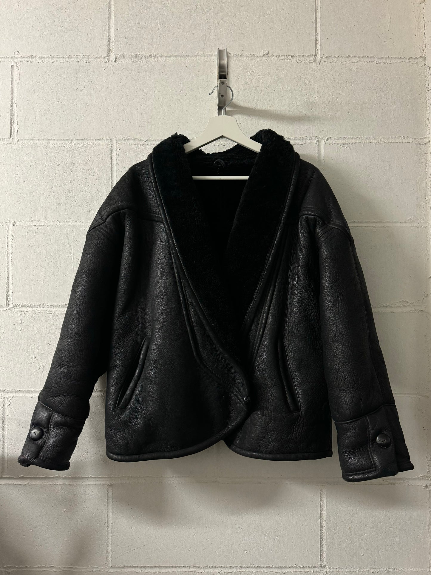 Montone Shearling cropped 80s, rara taglia 44it donna