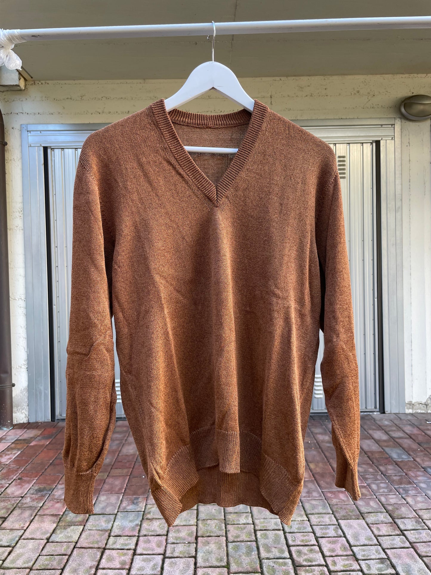 Maglioncino sartoriale 100% cotone scollo a V - taglia M