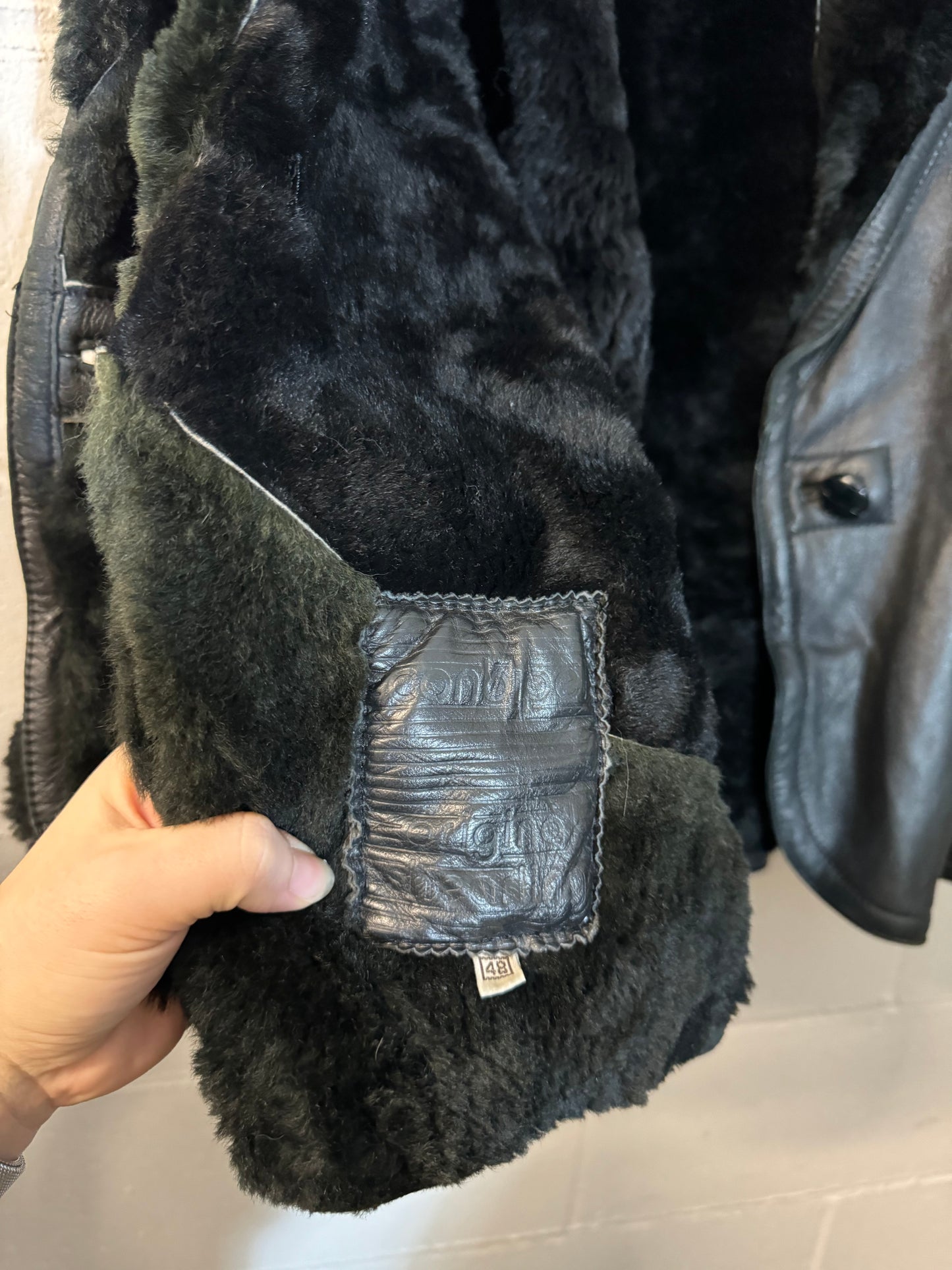 Montone Shearling 80s doppiopetto, in nappa, taglia 48it donna