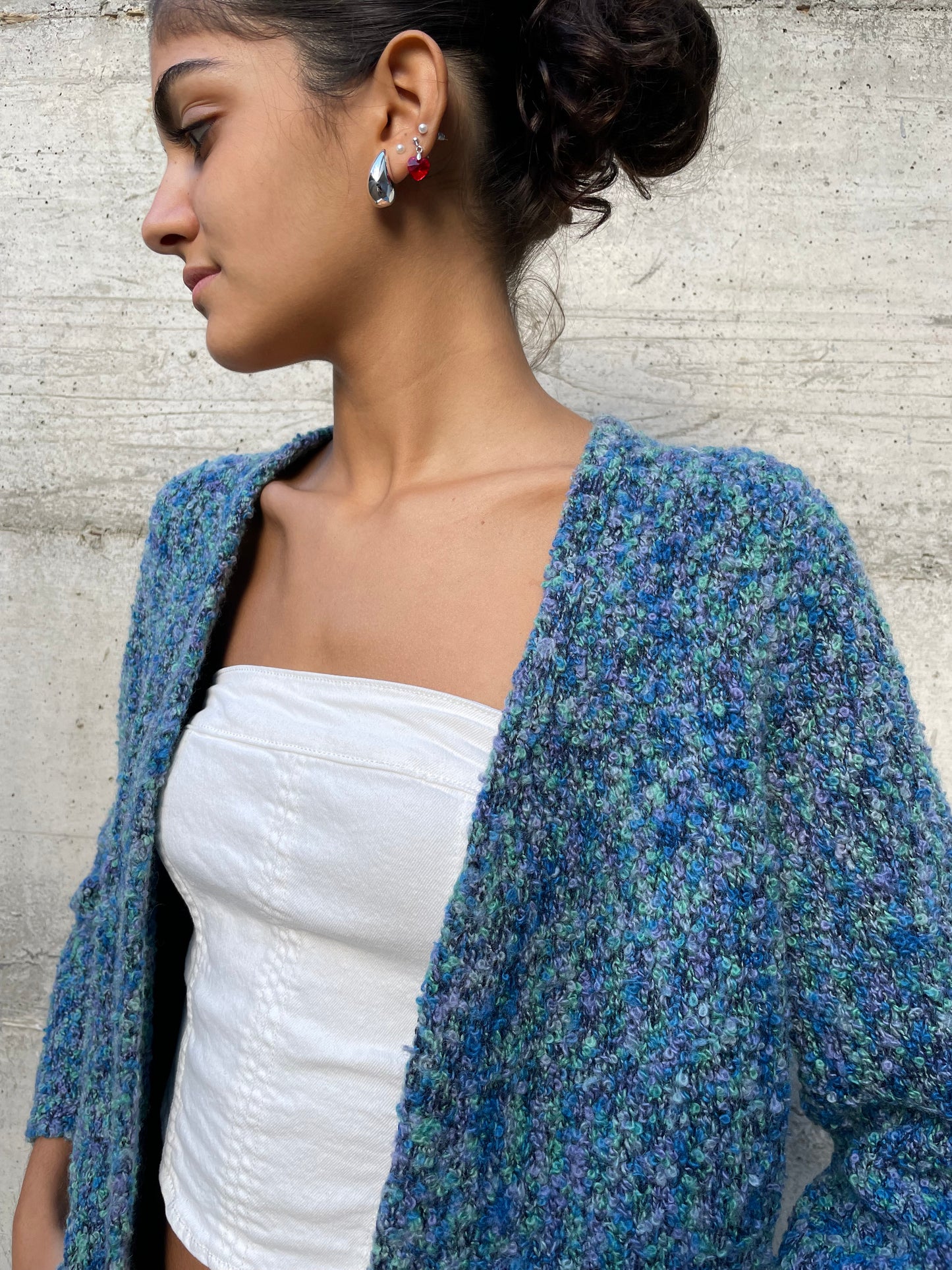 Cardigan aperto sartoriale in lana - taglia unica