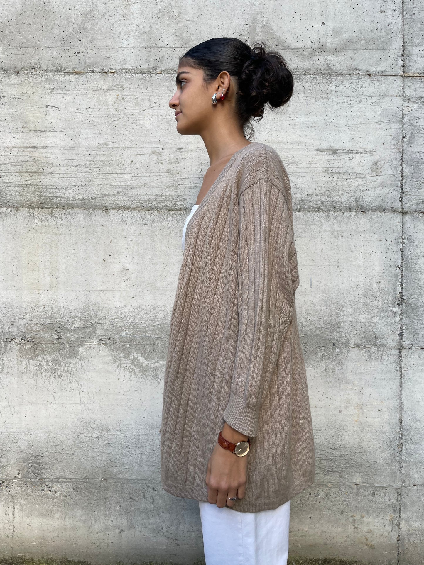 Cardigan lungo 100% cashmere, taglia unica