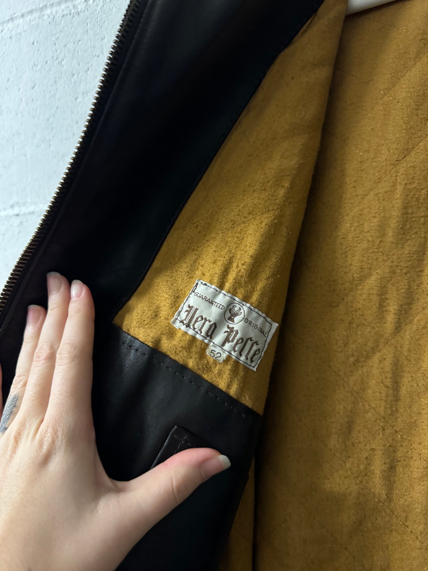 Biker liscio in cuoio testa di moro