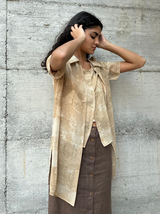 Camicia sartoriale in crepe di viscosa - completo*