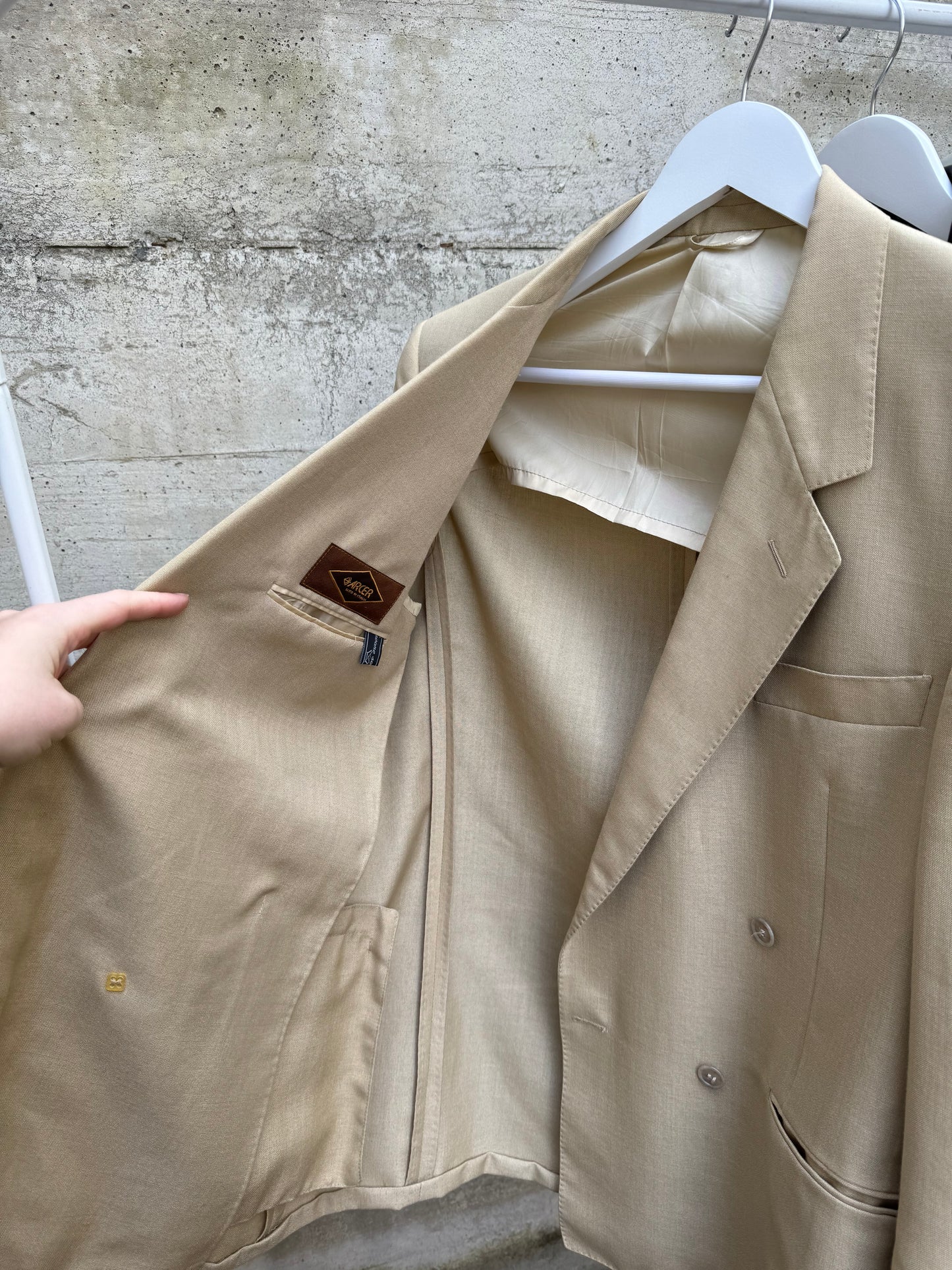 Blazer sartoriale doppiopetto crema