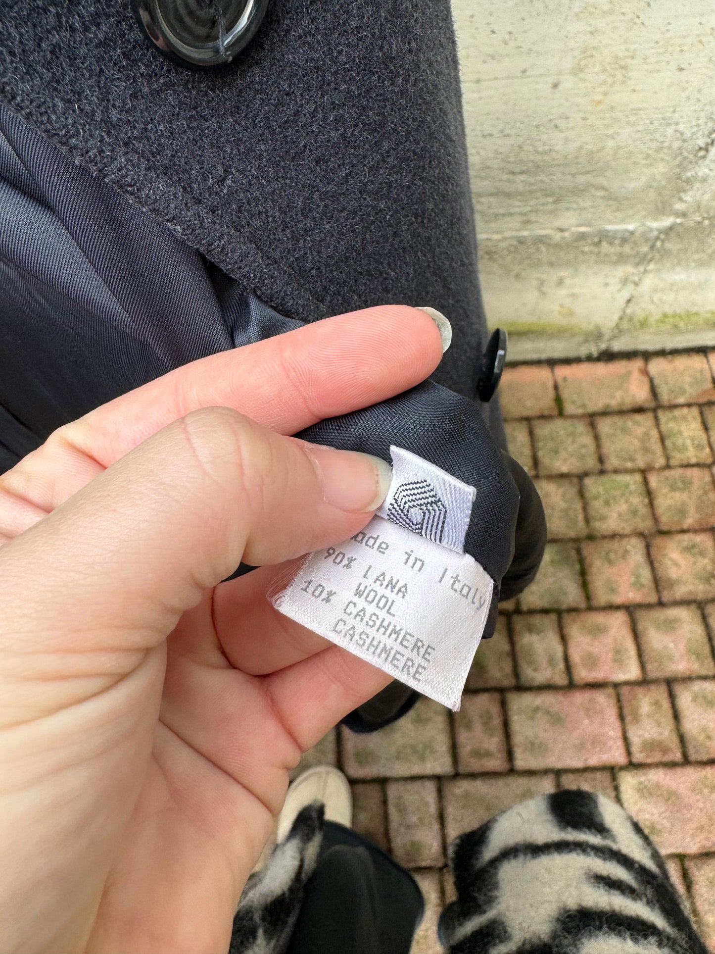 Cappotto monopetto sartoriale blu notte in misto lana vergine e cashmere