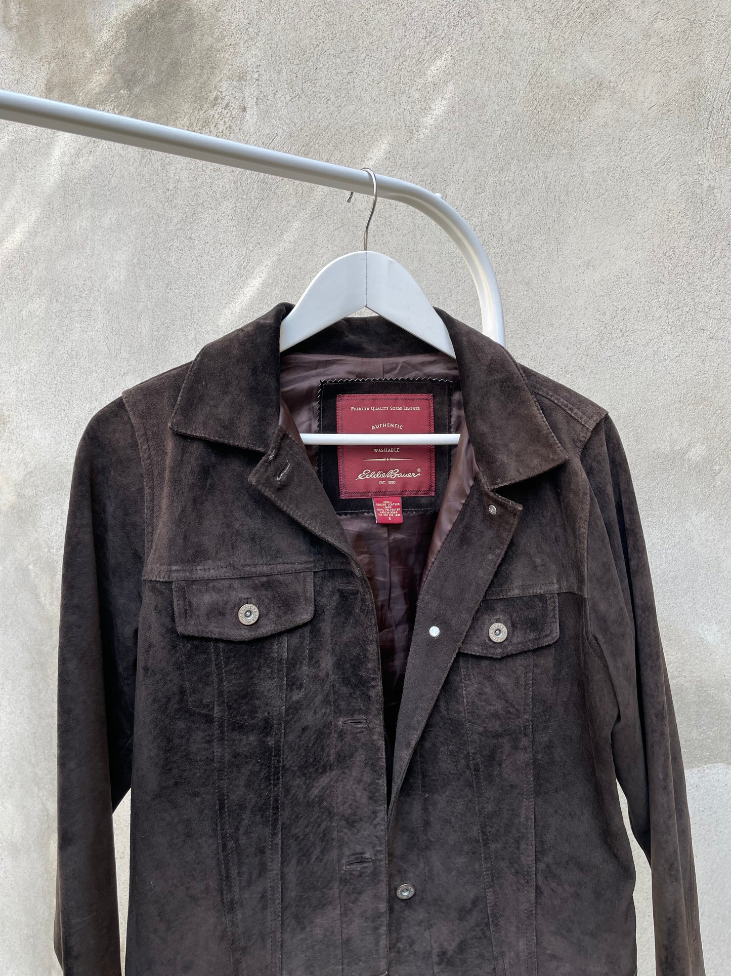 Giacca suede marrone