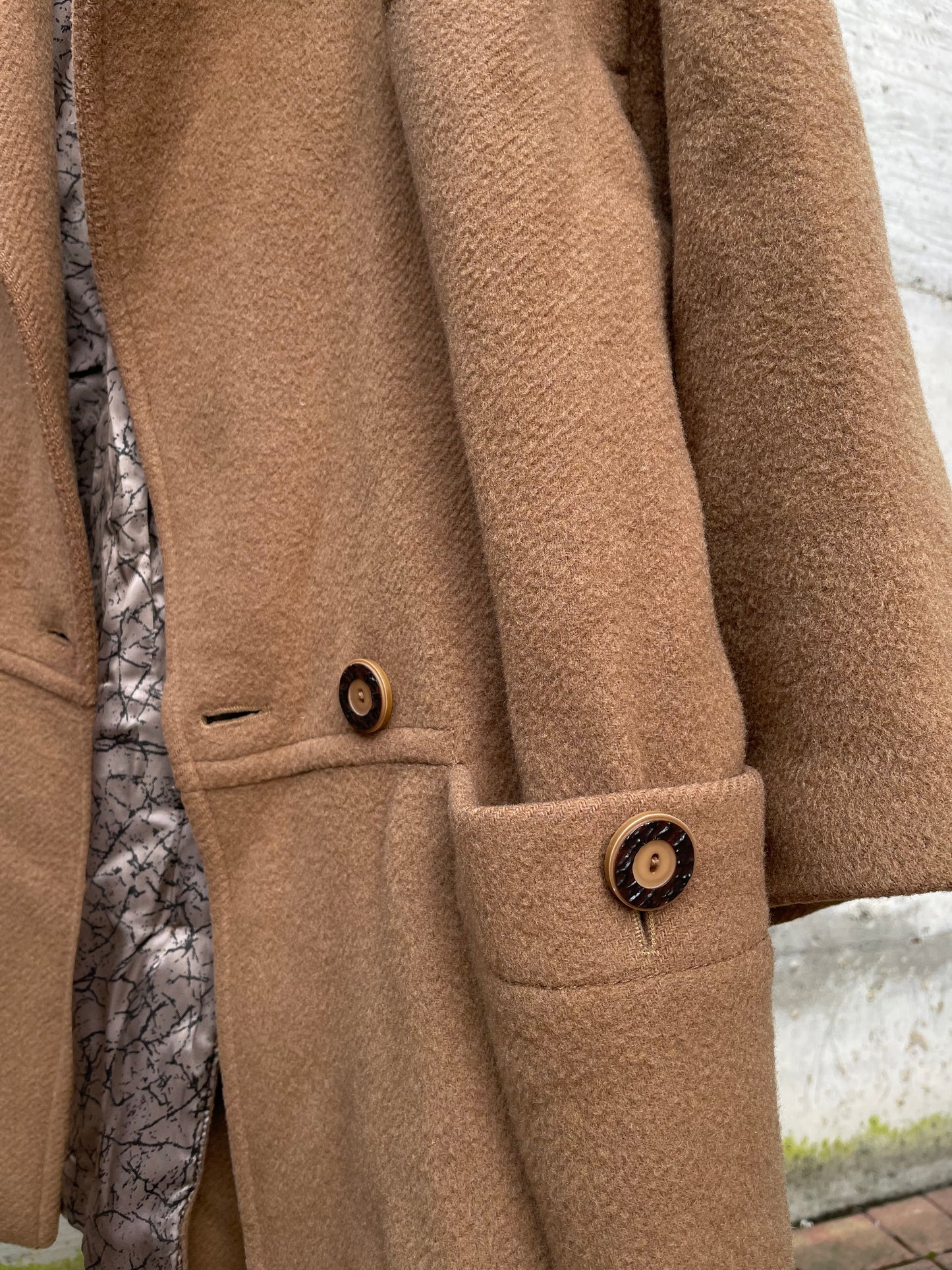 Caban sartoriale biscotto in pura lana