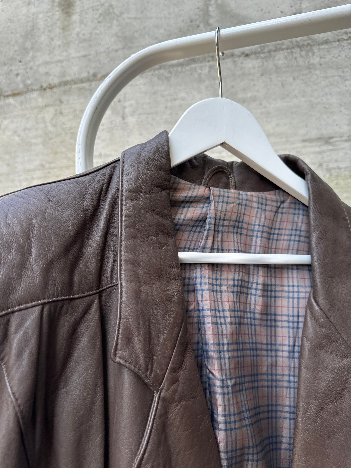 Giacca 80s donna cioccolato in vera pelle nappata