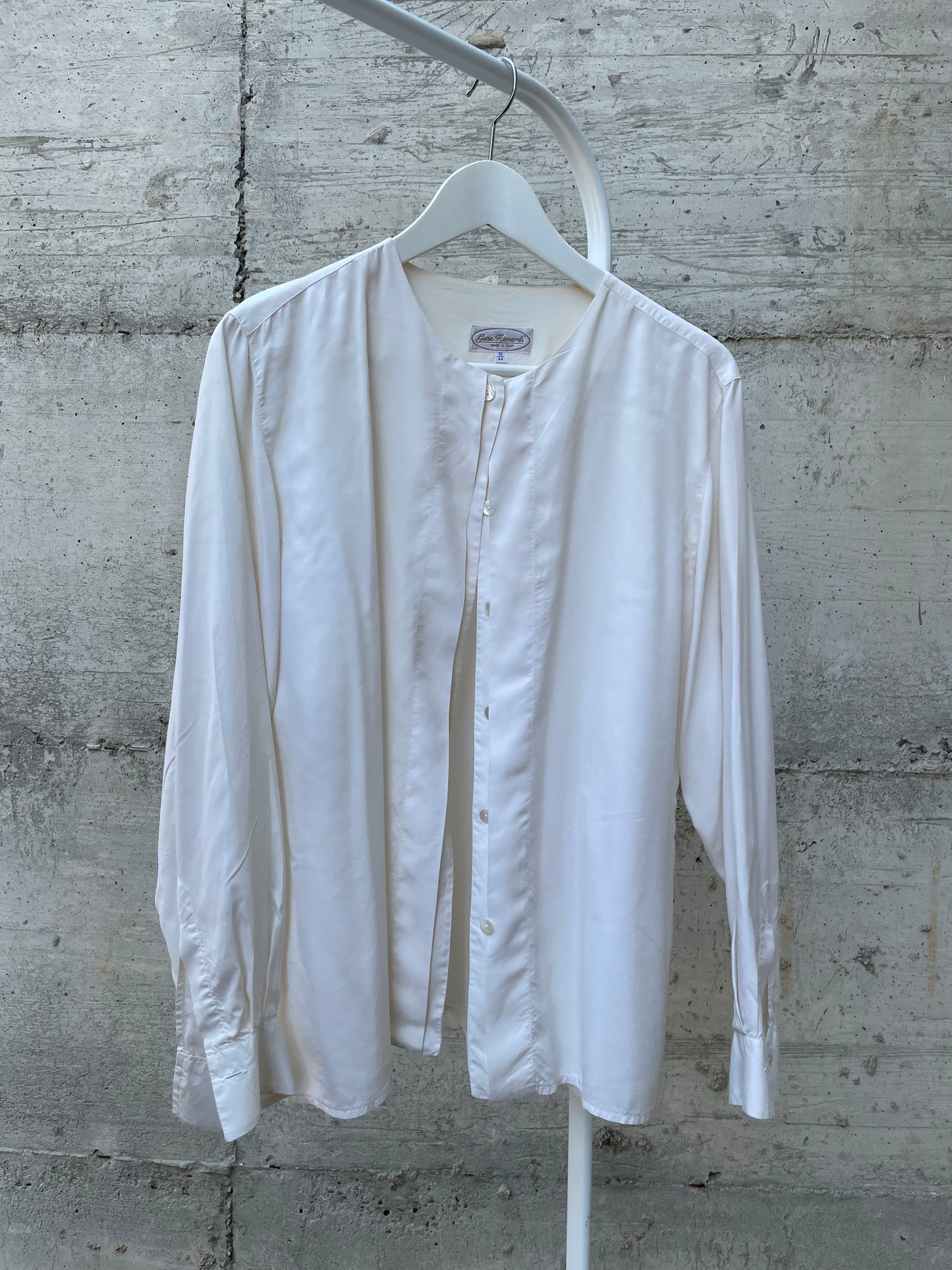 Blusa bianca 100% seta sartoriale, taglia 44it