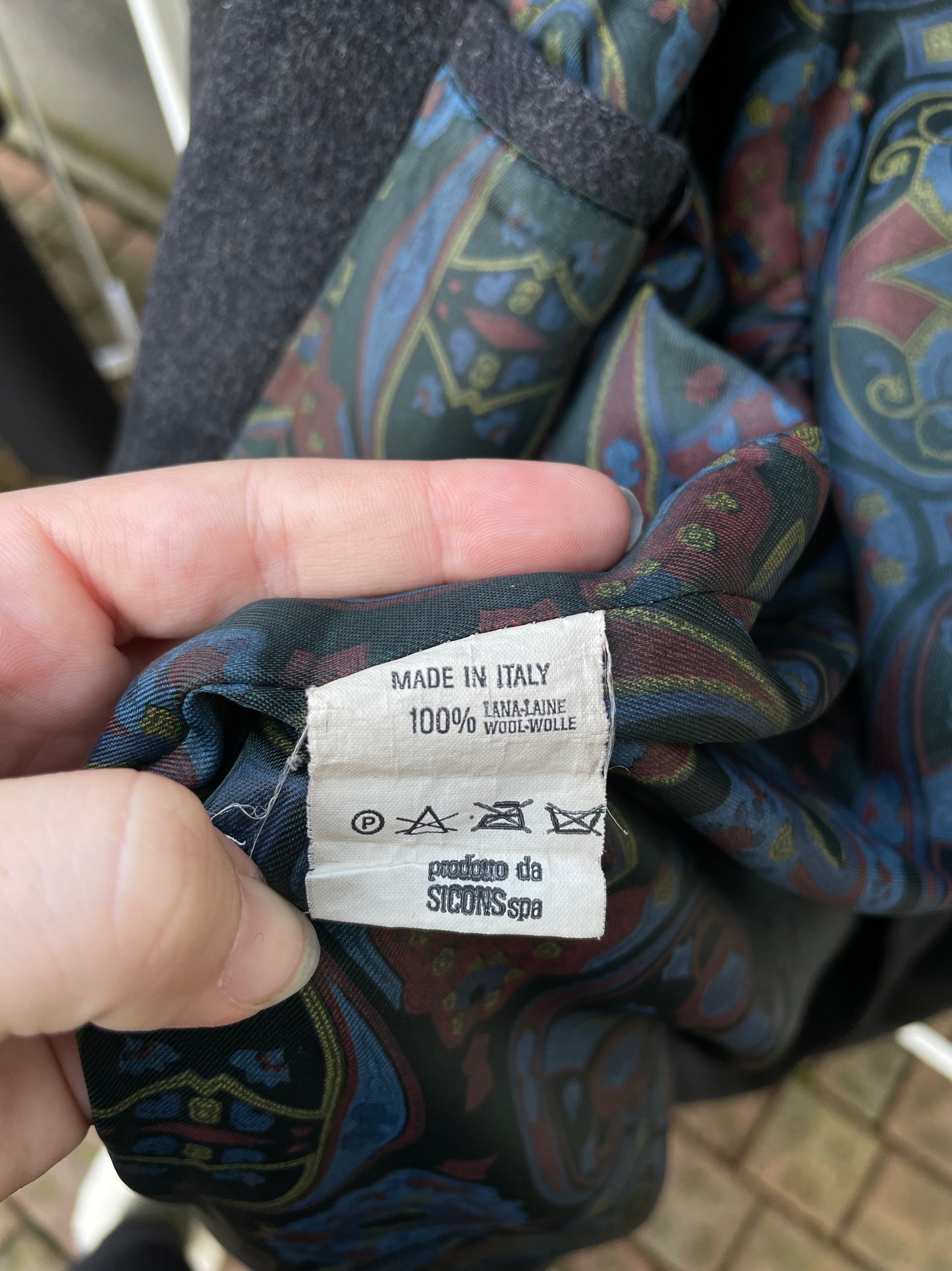 Cappotto Oliver by Valentino tartan grigio scuro, 100% lana - taglia M uomo