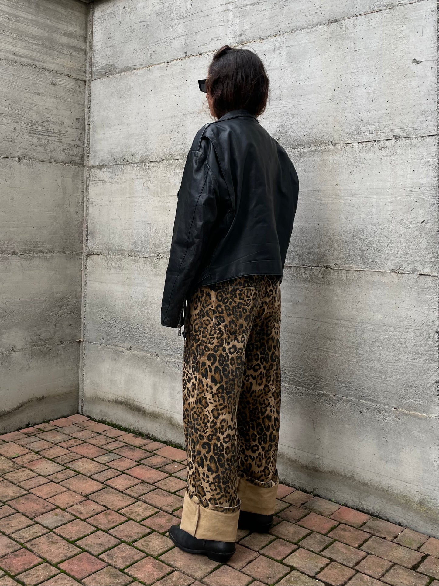 Chiodo vintage vera pelle nero, in nappa leggera, taglia XL