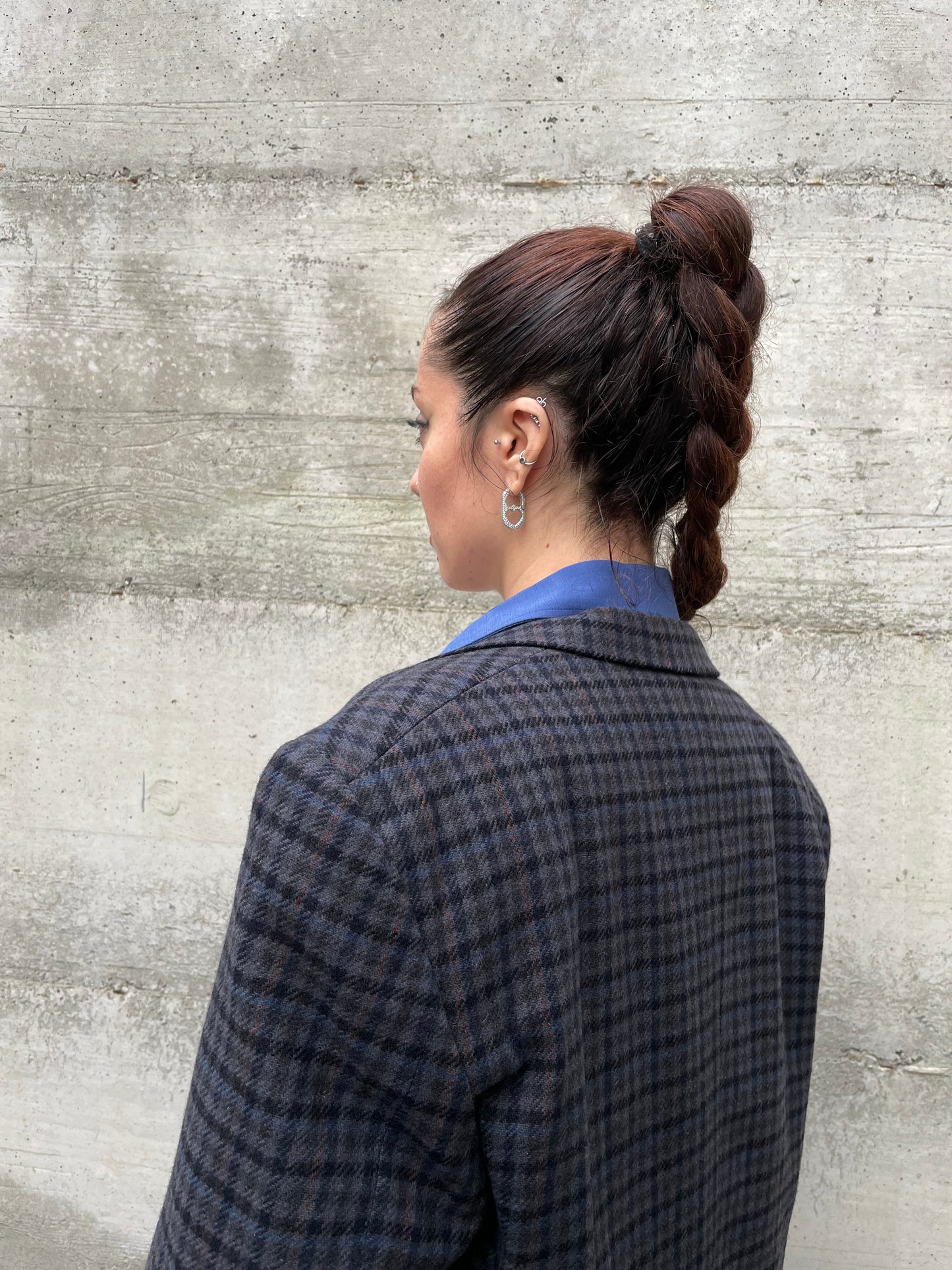 Blazer maschile tartan in misto lana e cashmere