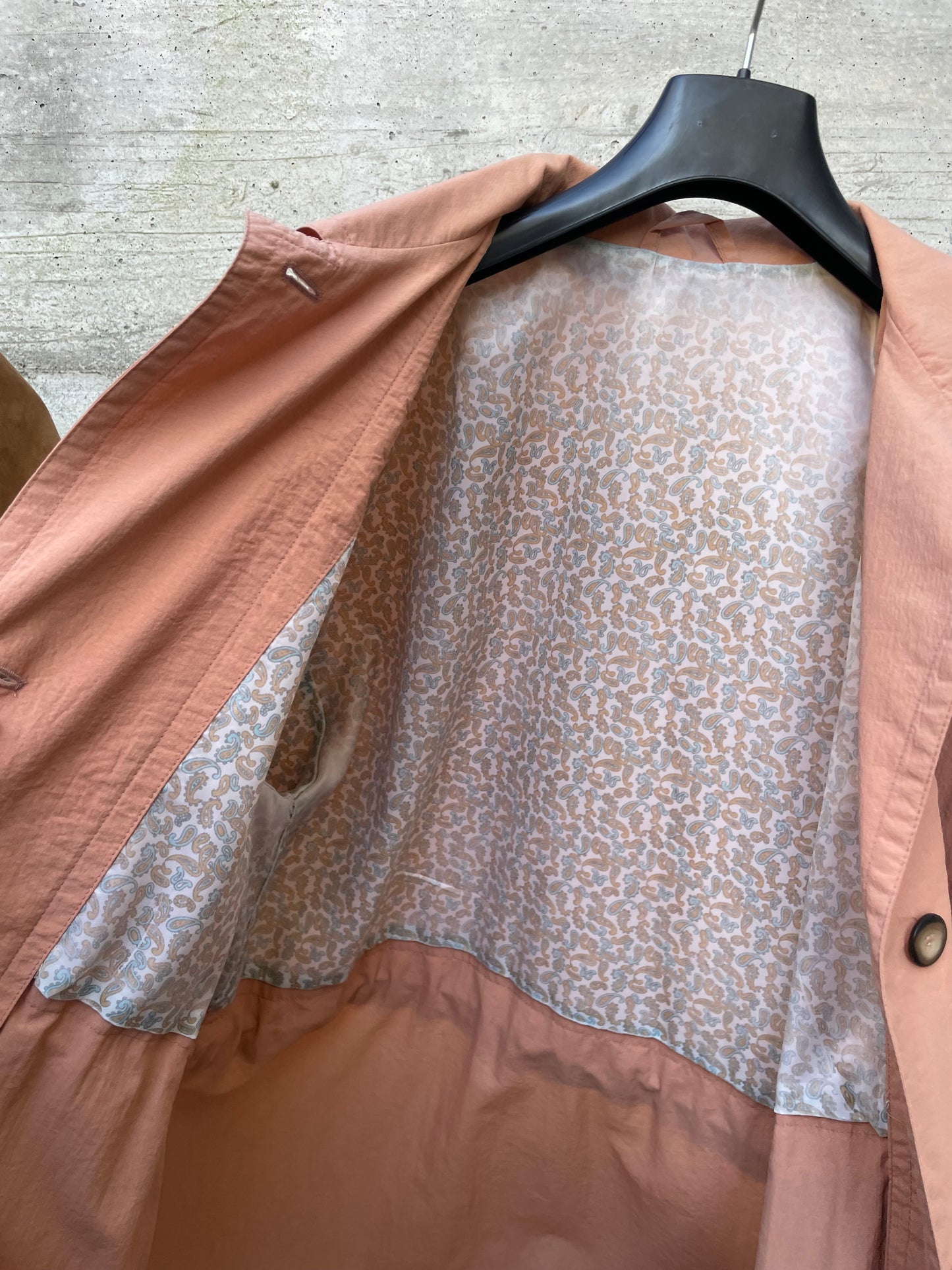 Giacca a vento foderata con coulisse rosa salmone