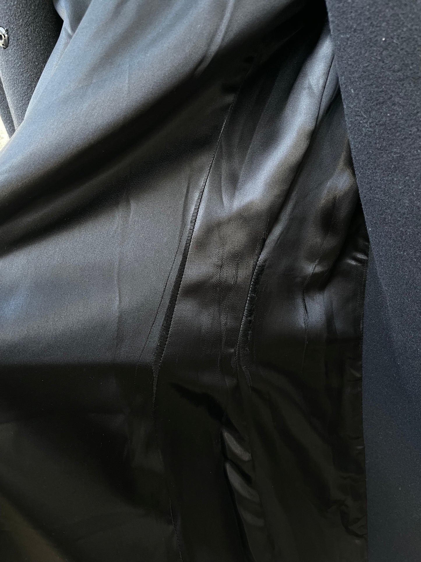 Cappotto nero sfiancato sartoriale 100% lana - taglia S