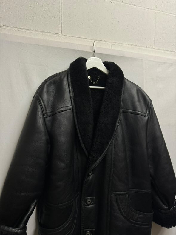 Montone Shearling nero in nappa, taglia 50it uomo (M)