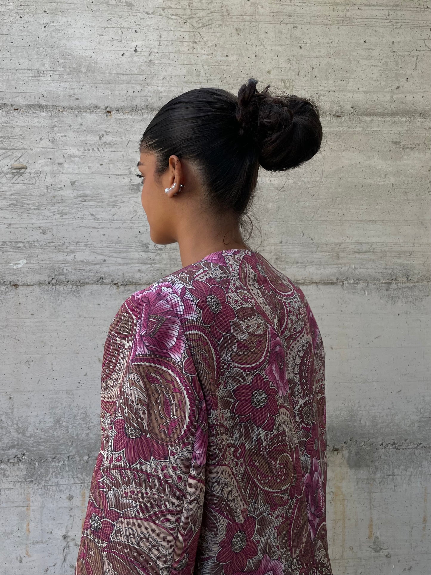 Blazer sartoriale in misto cotone fantasia - taglia M