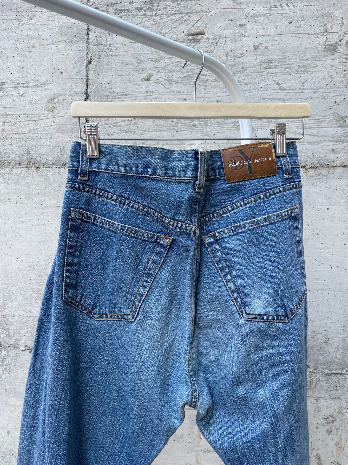 Jeans vintage lavaggio medio a zampa, taglia 42it