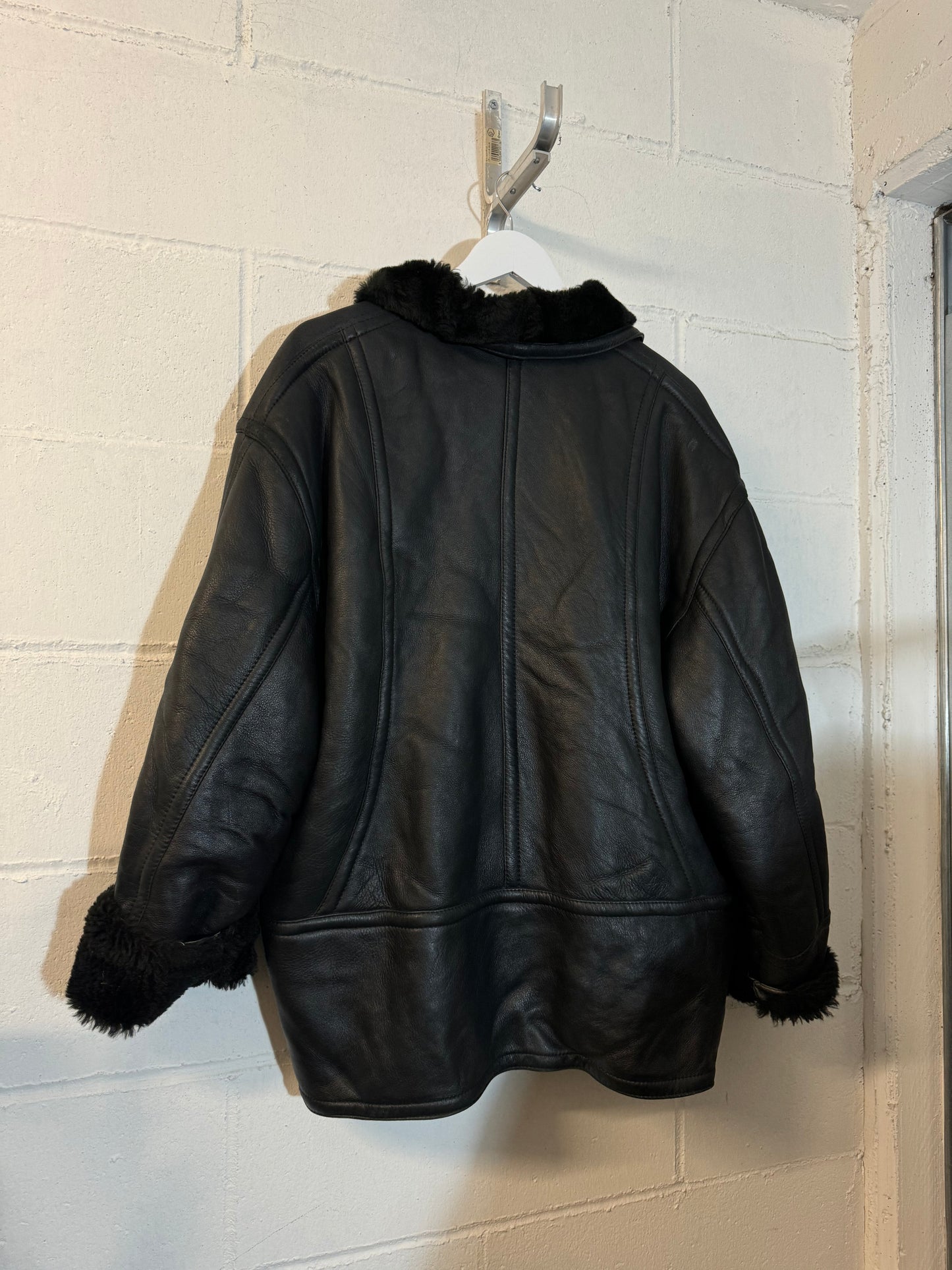 Montone Shearling 80s doppiopetto, in nappa, taglia 48it donna