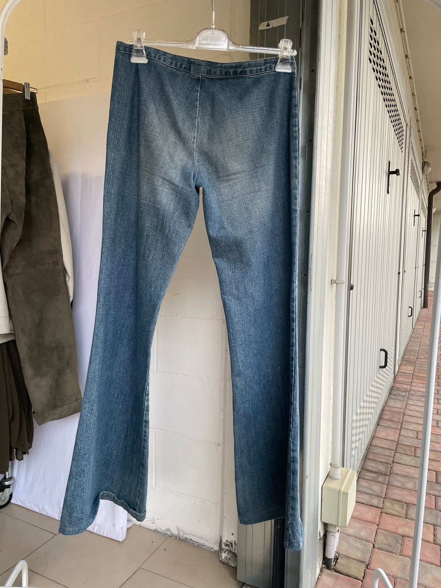 Jeans Y2K vita bassa flare, taglia XS/S