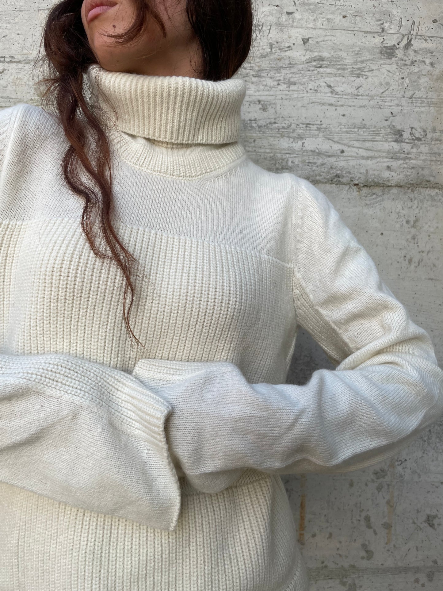 Dolcevita oversize burro Liviana Conti, 100% lana vergine - taglia M