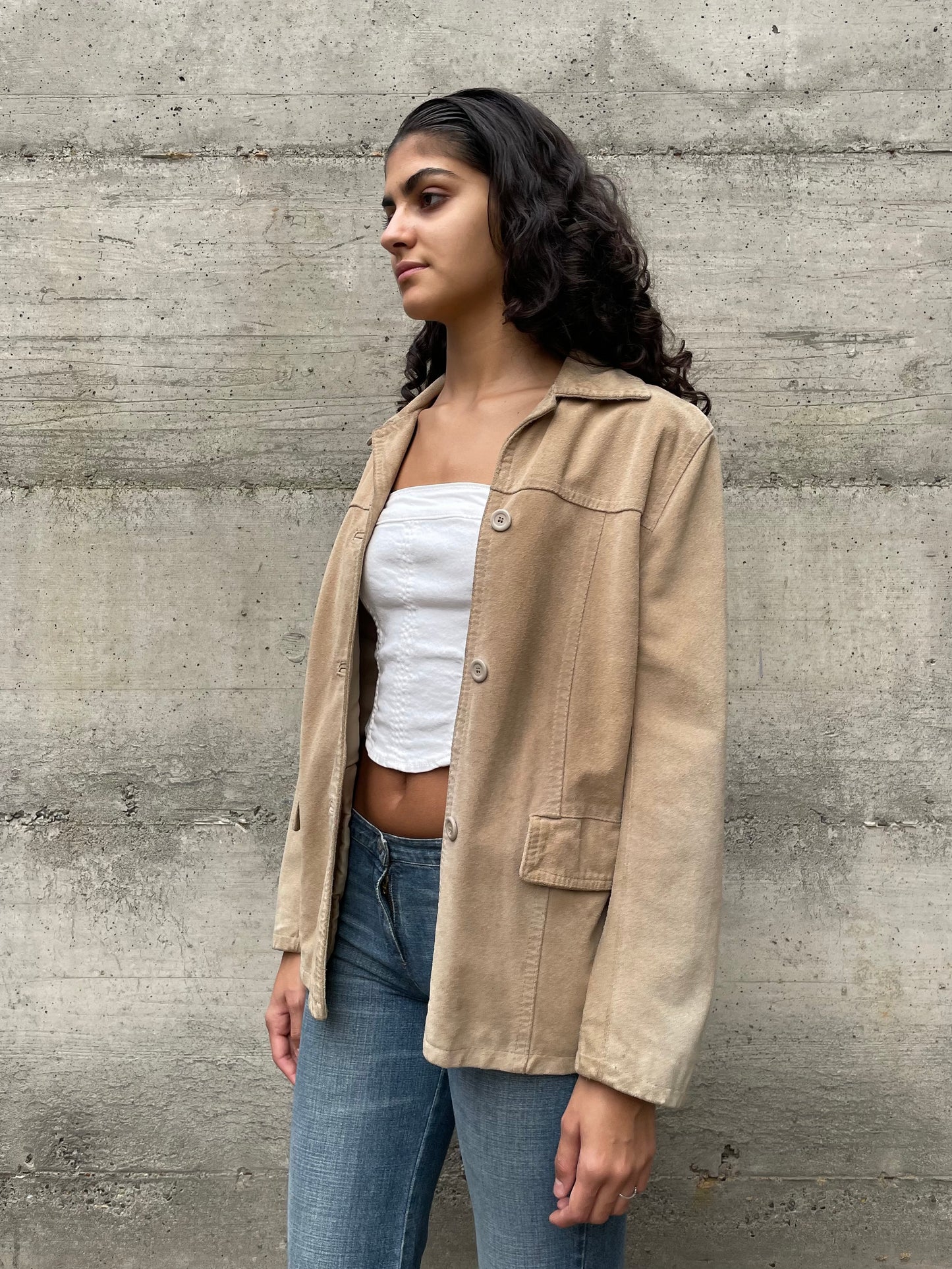 Blazer suede sabbia - taglia S/M