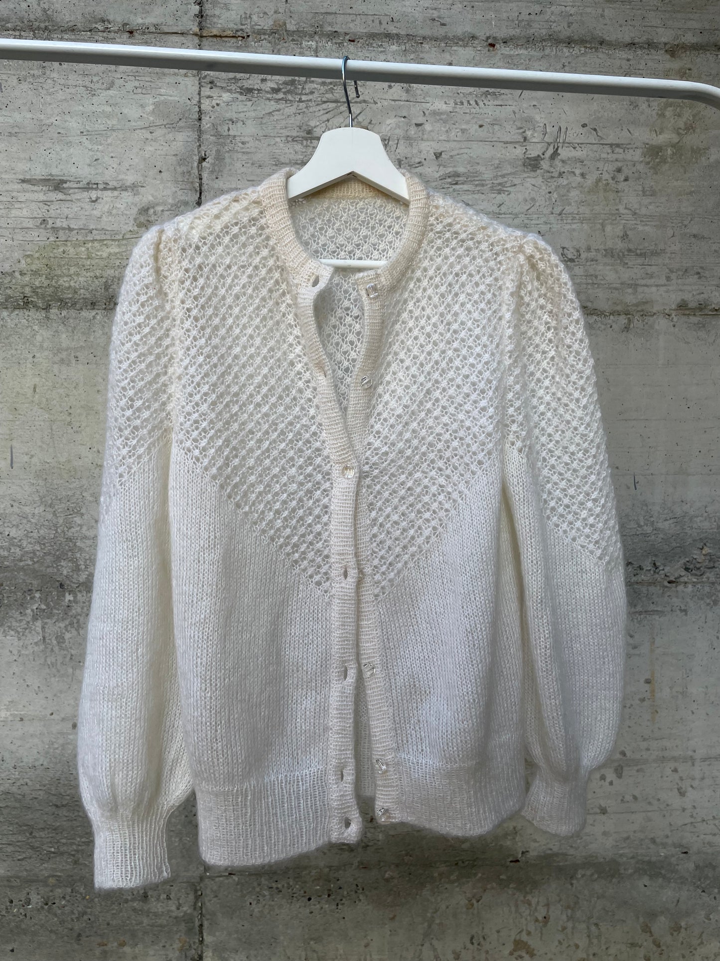Cardigan romantico burro sartoriale, pura lana - taglia unica