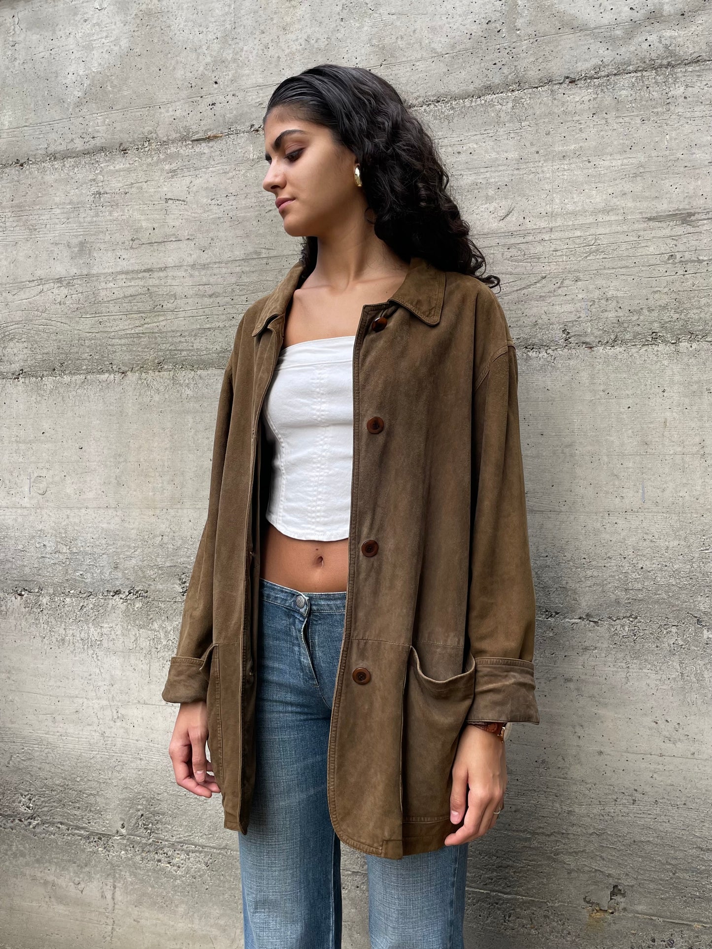 Blazer oversize suede marrone - taglia L