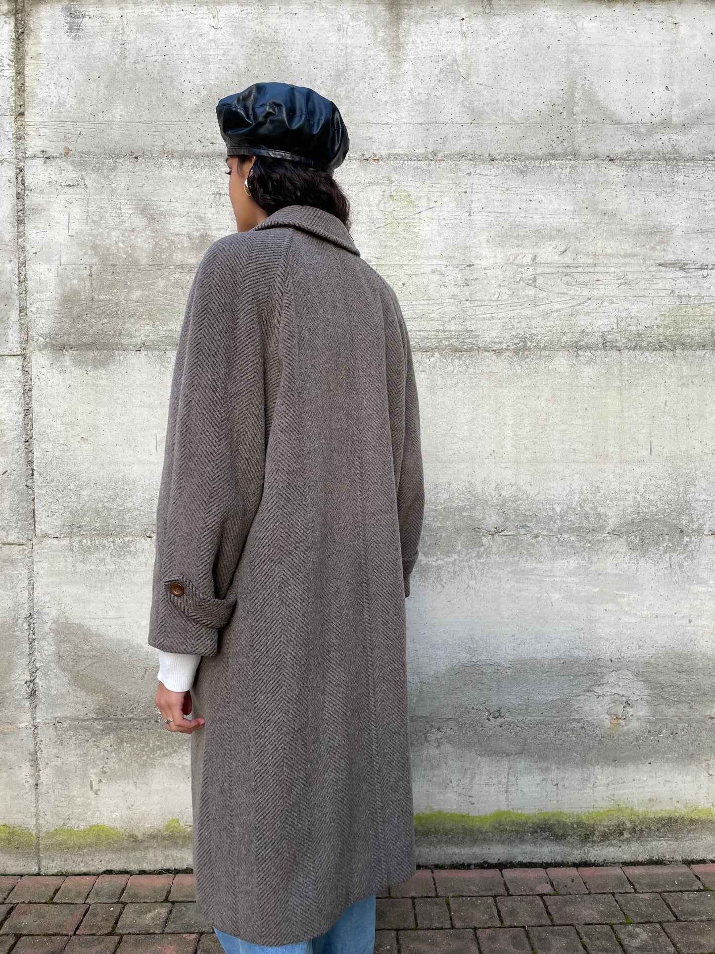 Cappotto monopetto sartoriale spigato in lana