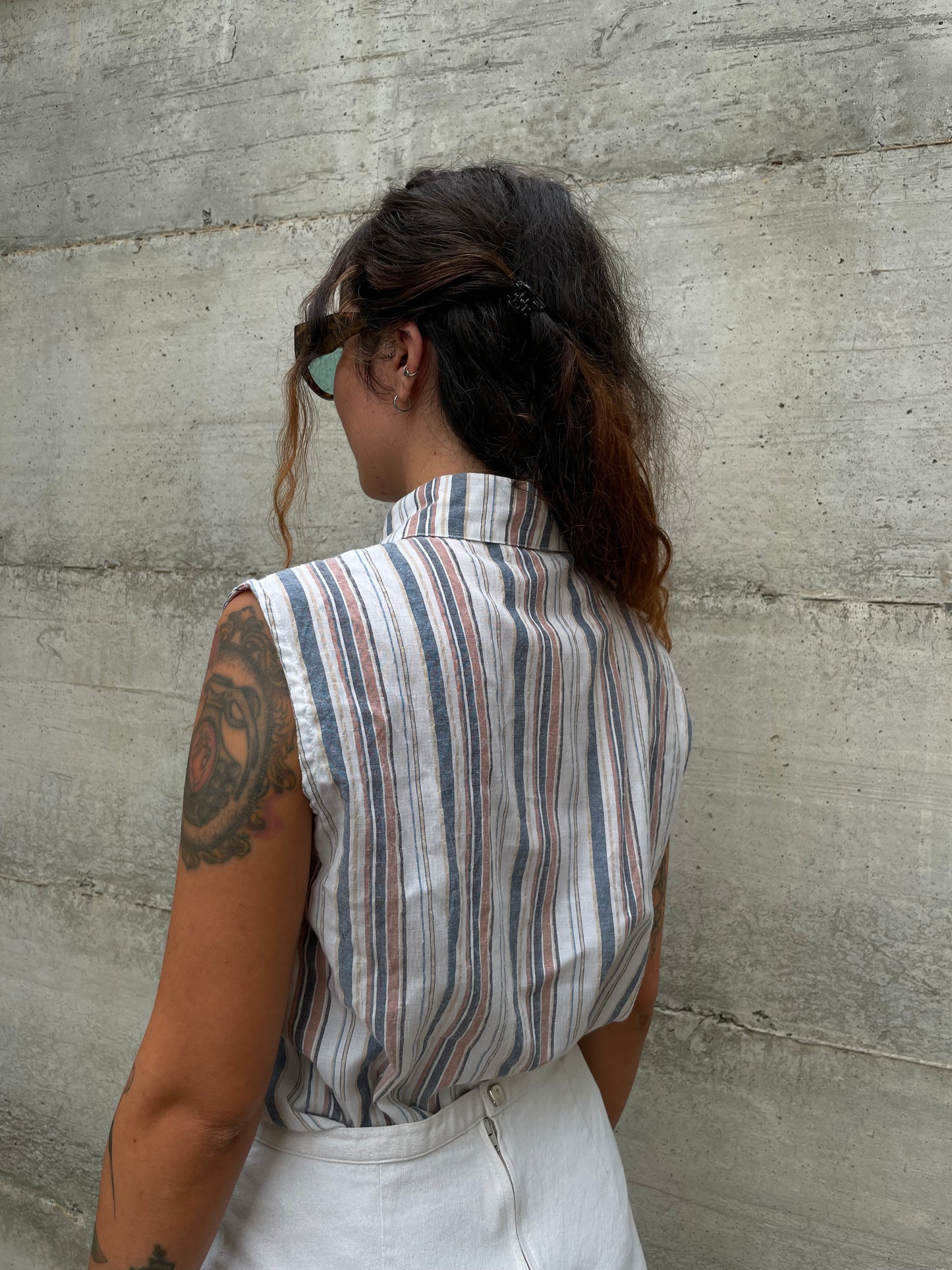 Top polo stripes in cotone - taglia M