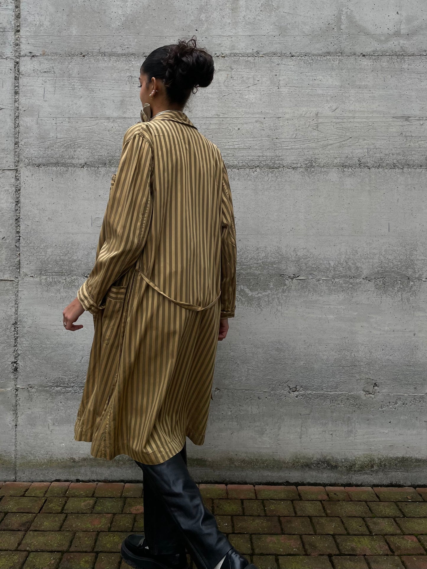 Vestaglia sartoriale in seta striped - taglia unica