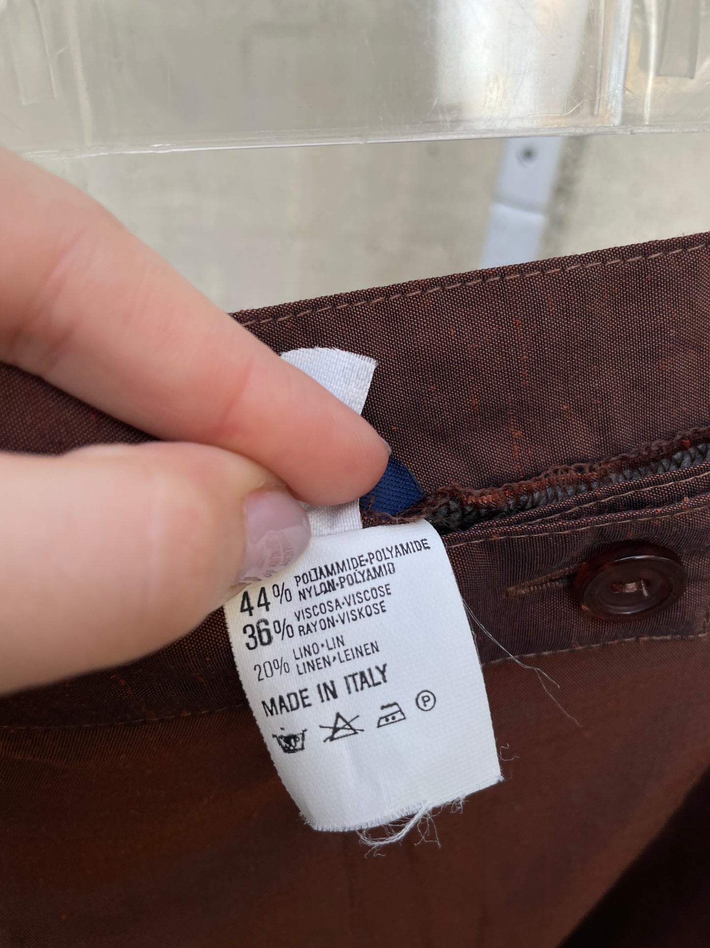 Pantalone chino shantung - misto lino e viscosa - tg. 40/42