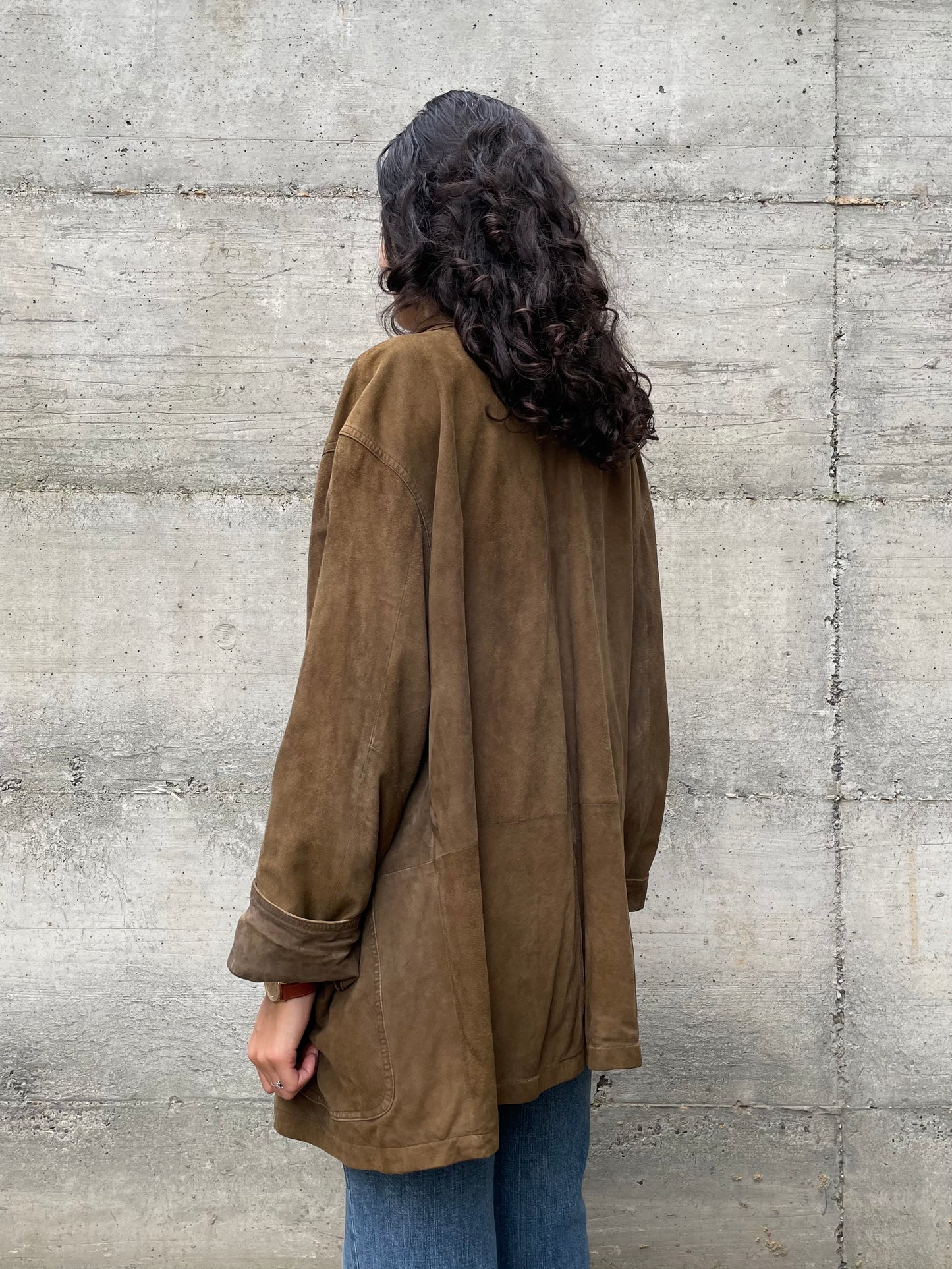 Blazer oversize suede marrone - taglia L