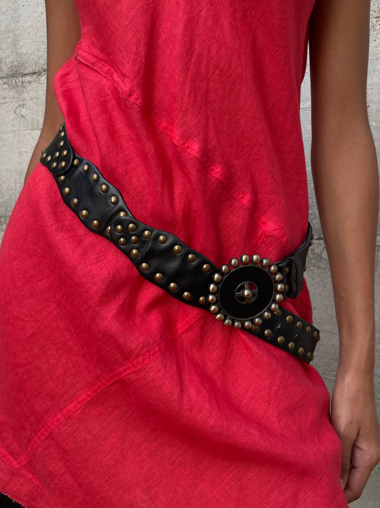 Cintura cowboy mood Y2K in similpelle nera