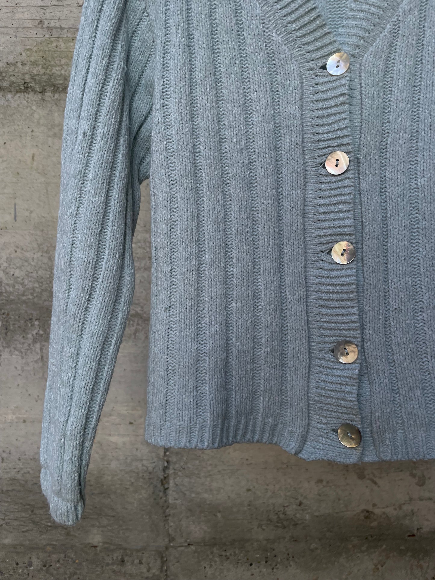 Cardigan turchese 85% lana 15% viscosa - taglia M