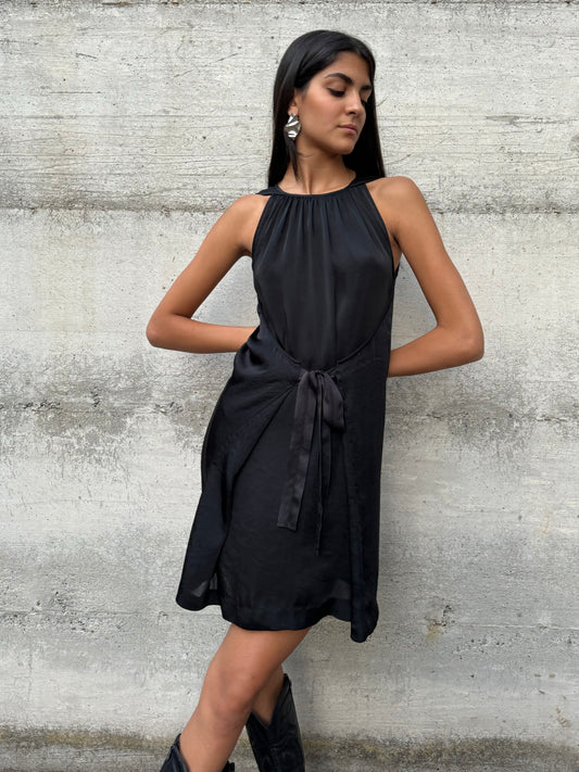 Abitino satinato nero, taglia M