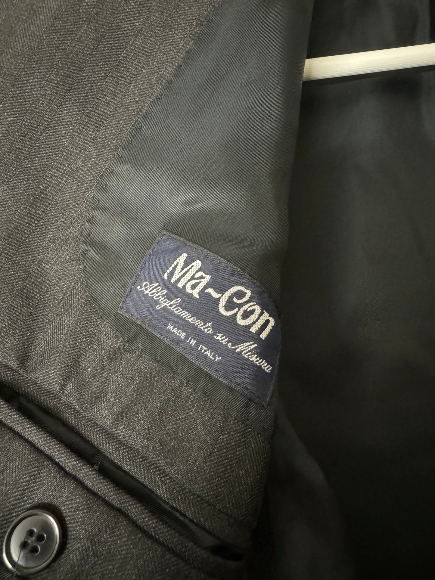 Blazer sartoriale oversize nero gessato, 100% lana