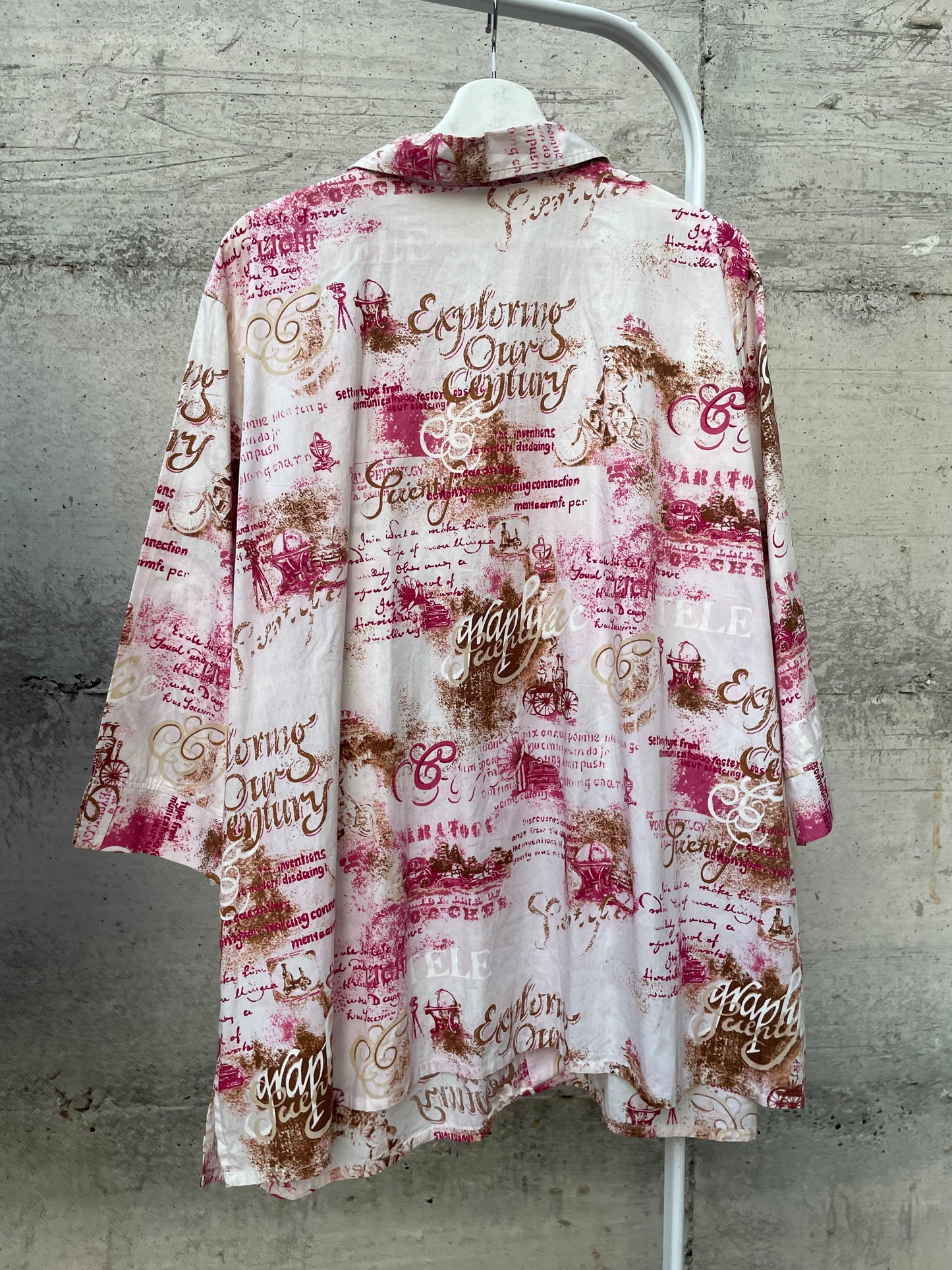 Maxi camicia kimono fantasia 100% cotone, taglia unica