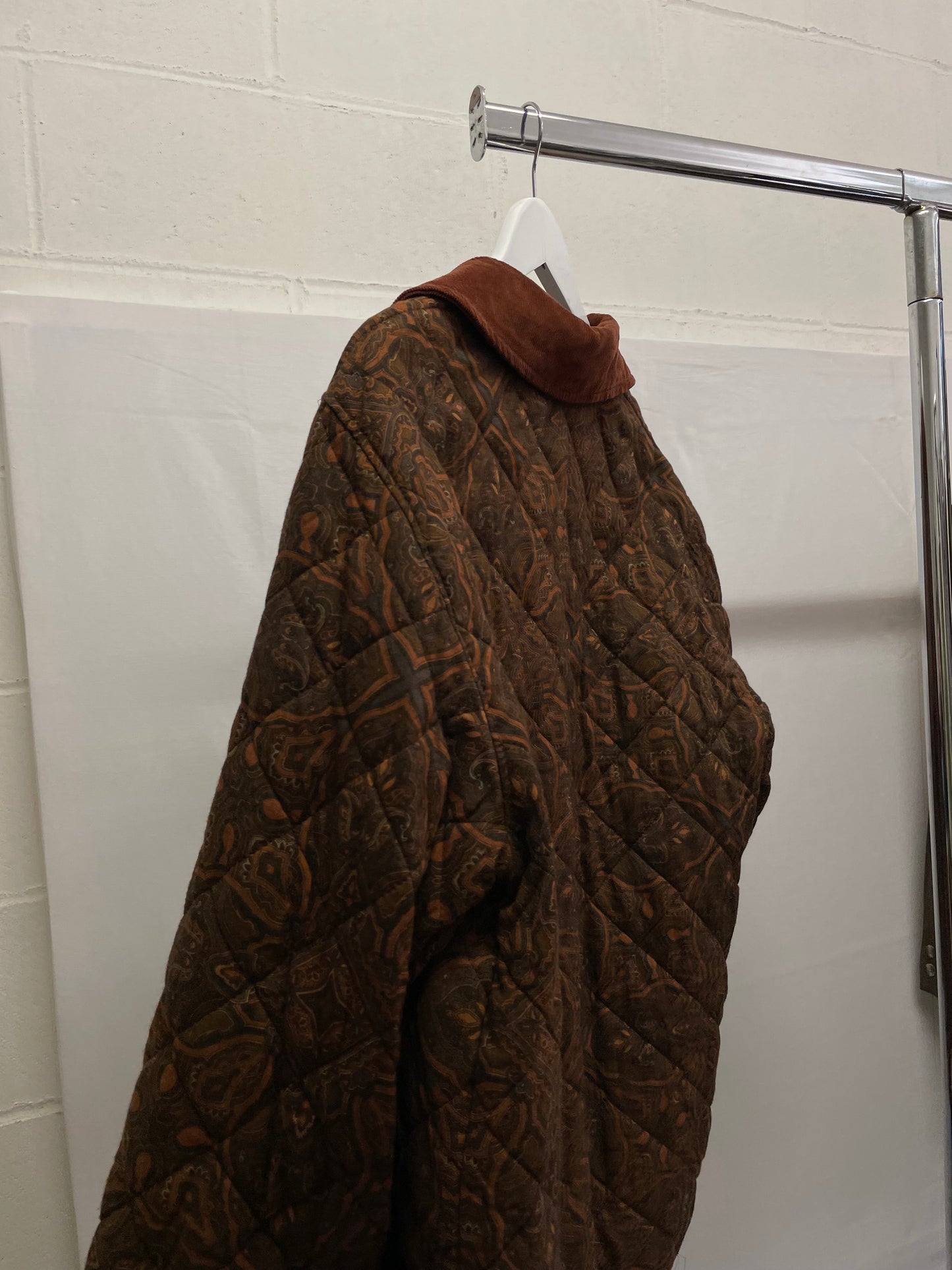 Giacca trapuntata leggera paisley cioccolato - M donna