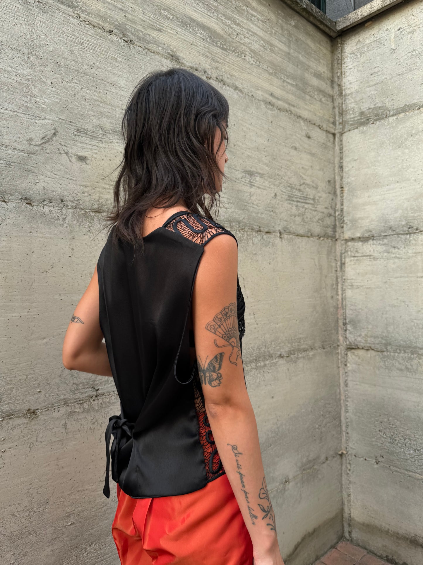 Gilet lavorato in autentica seta cinese