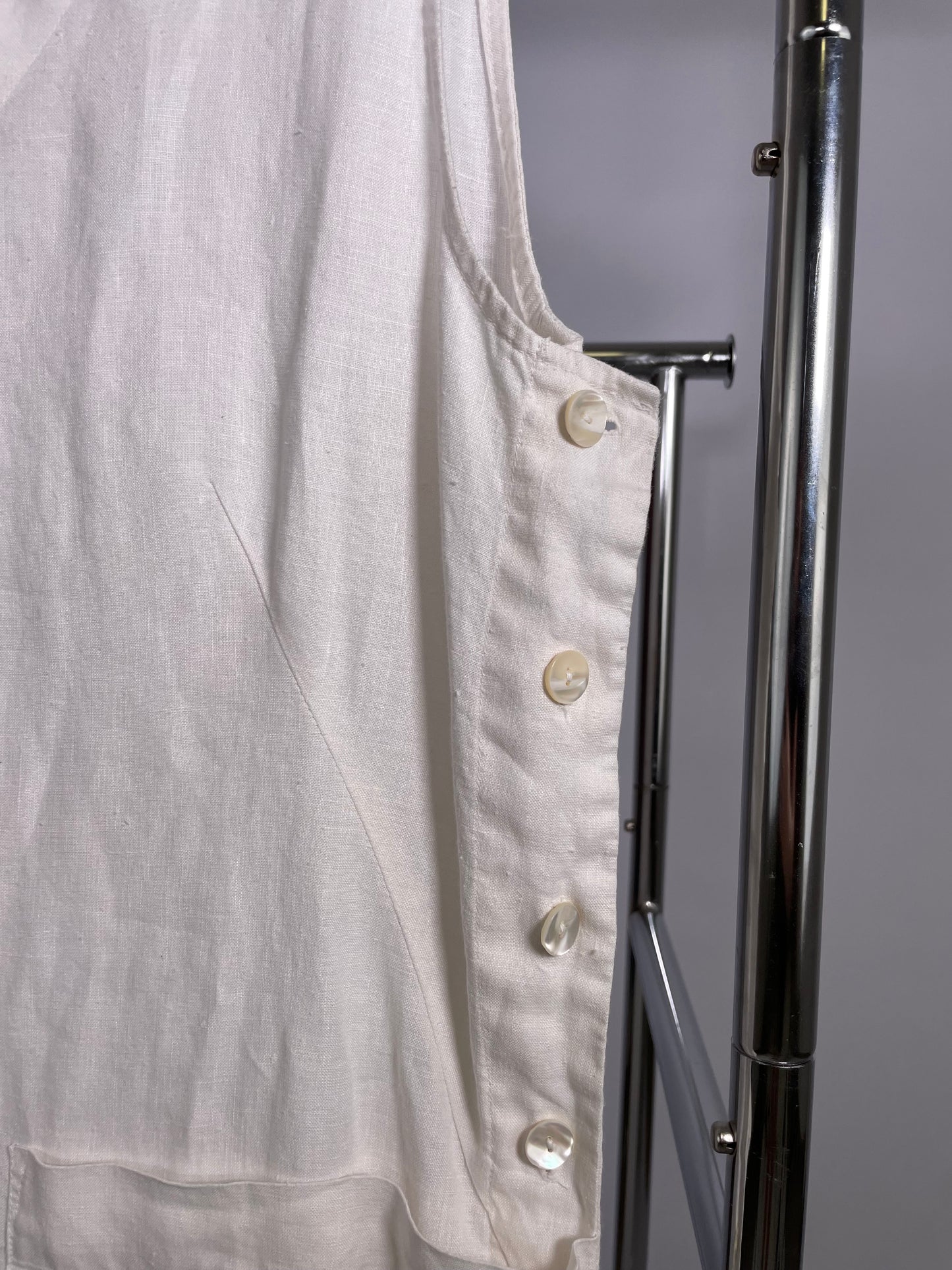 Abito midi sartoriale 100% lino bianco - Alba Fornari - taglia M