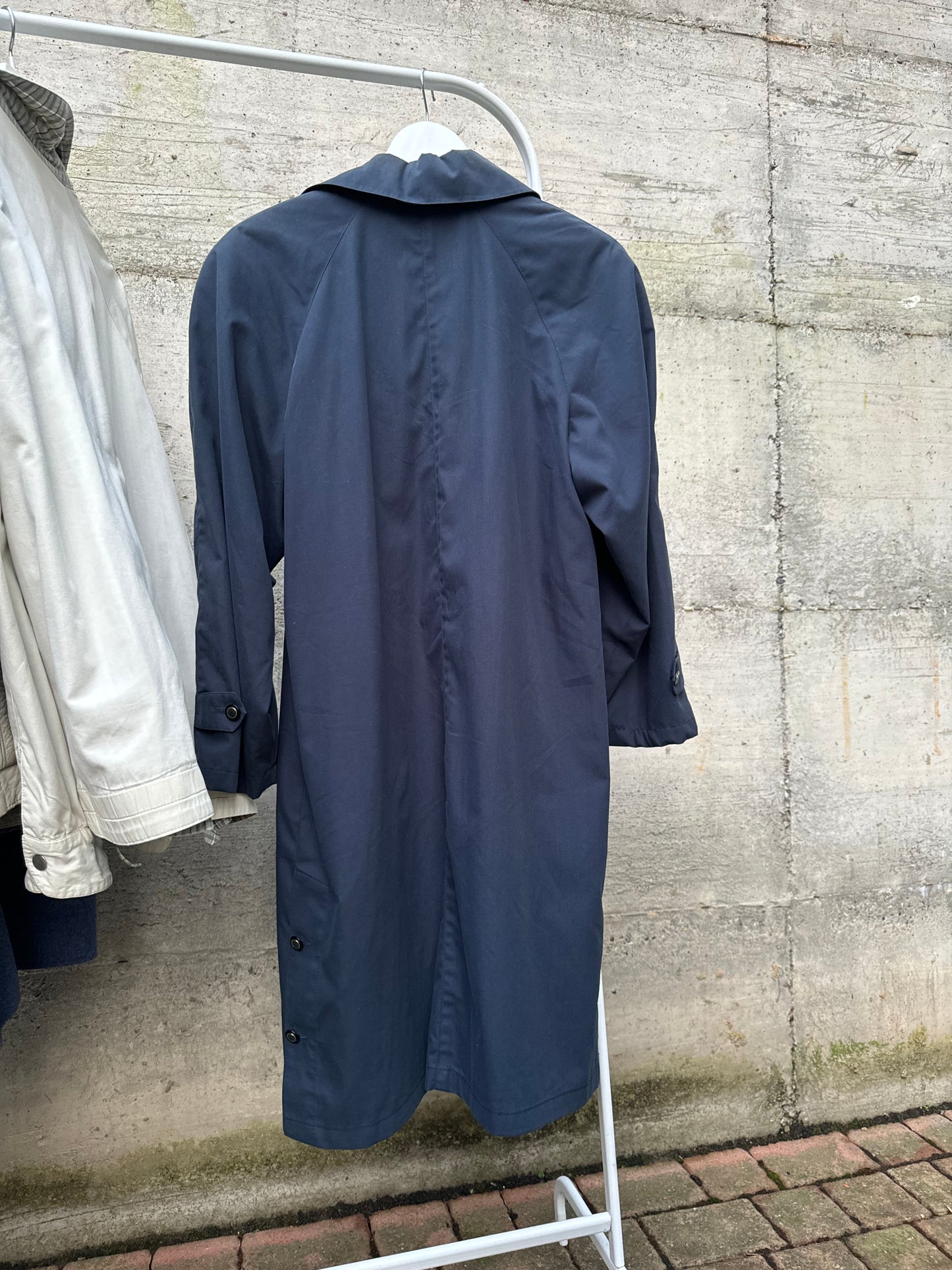 Trenchcoat sartoriale monopetto blu notte