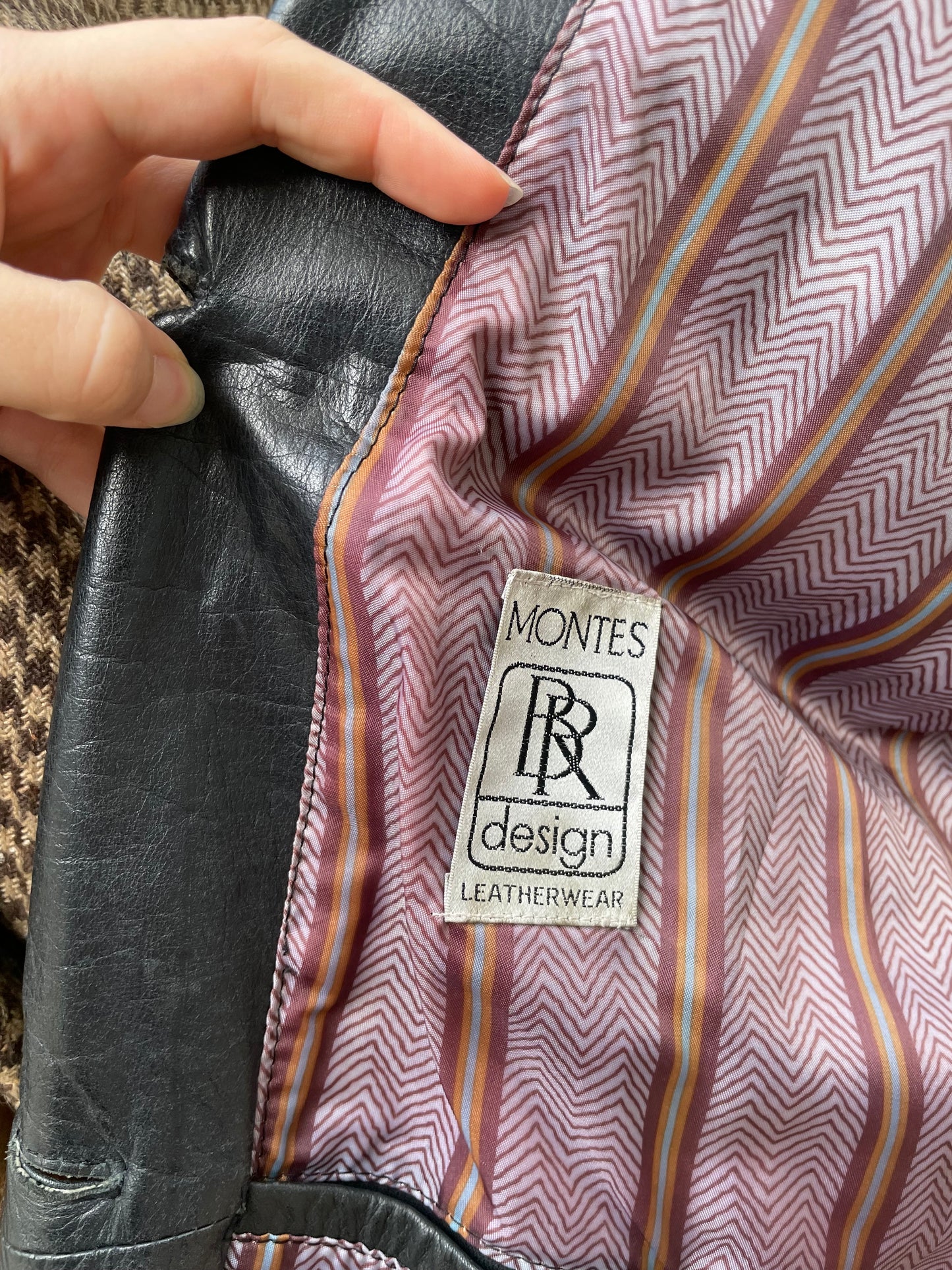 Giacca vera pelle nera 80s liscia