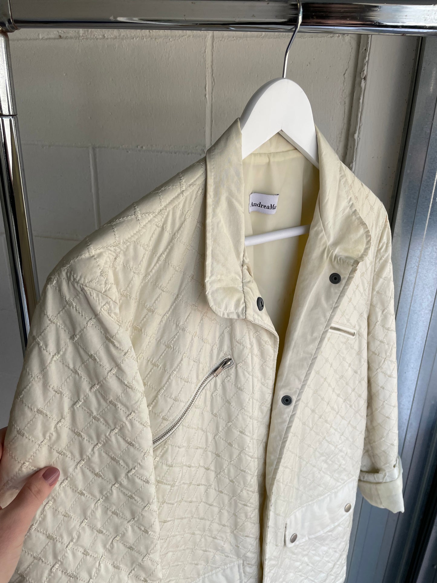 Giacca leggera trapuntata misto cotone avorio - Andrea Marè
