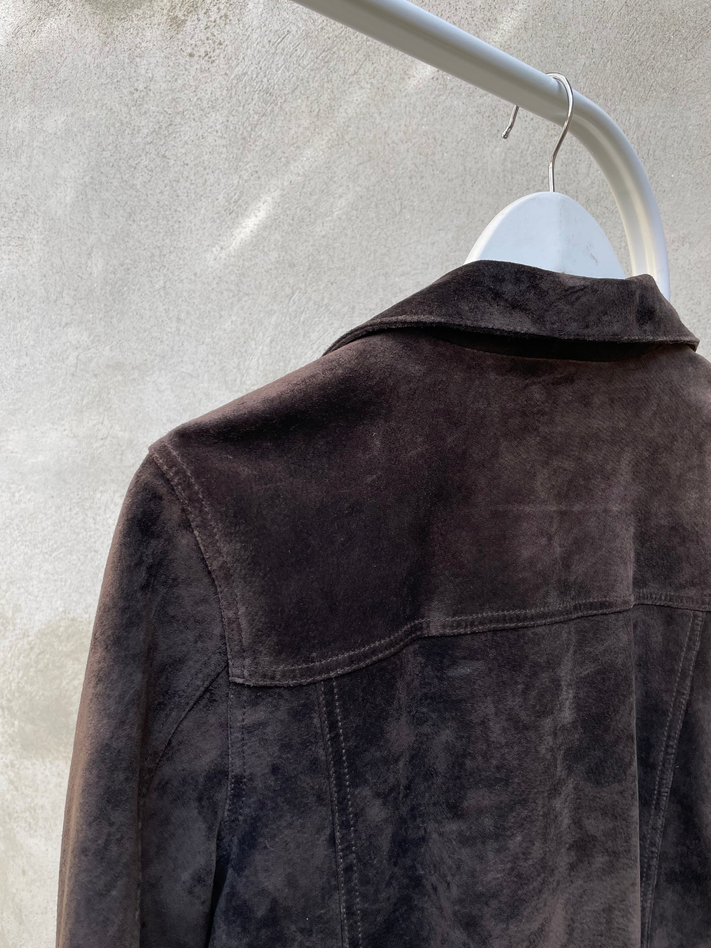 Giacca suede marrone