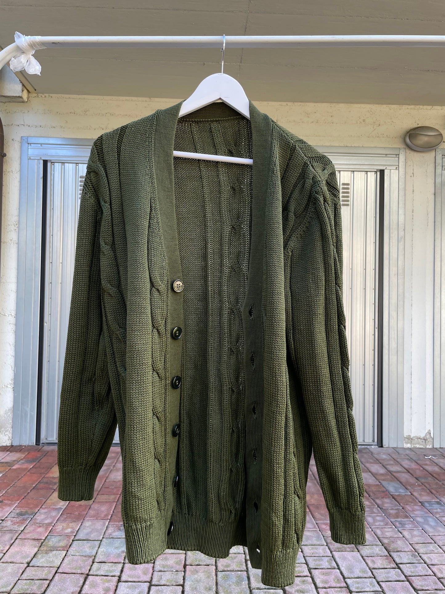 Cardigan sartoriale in misto lana e cotone - taglia M/L