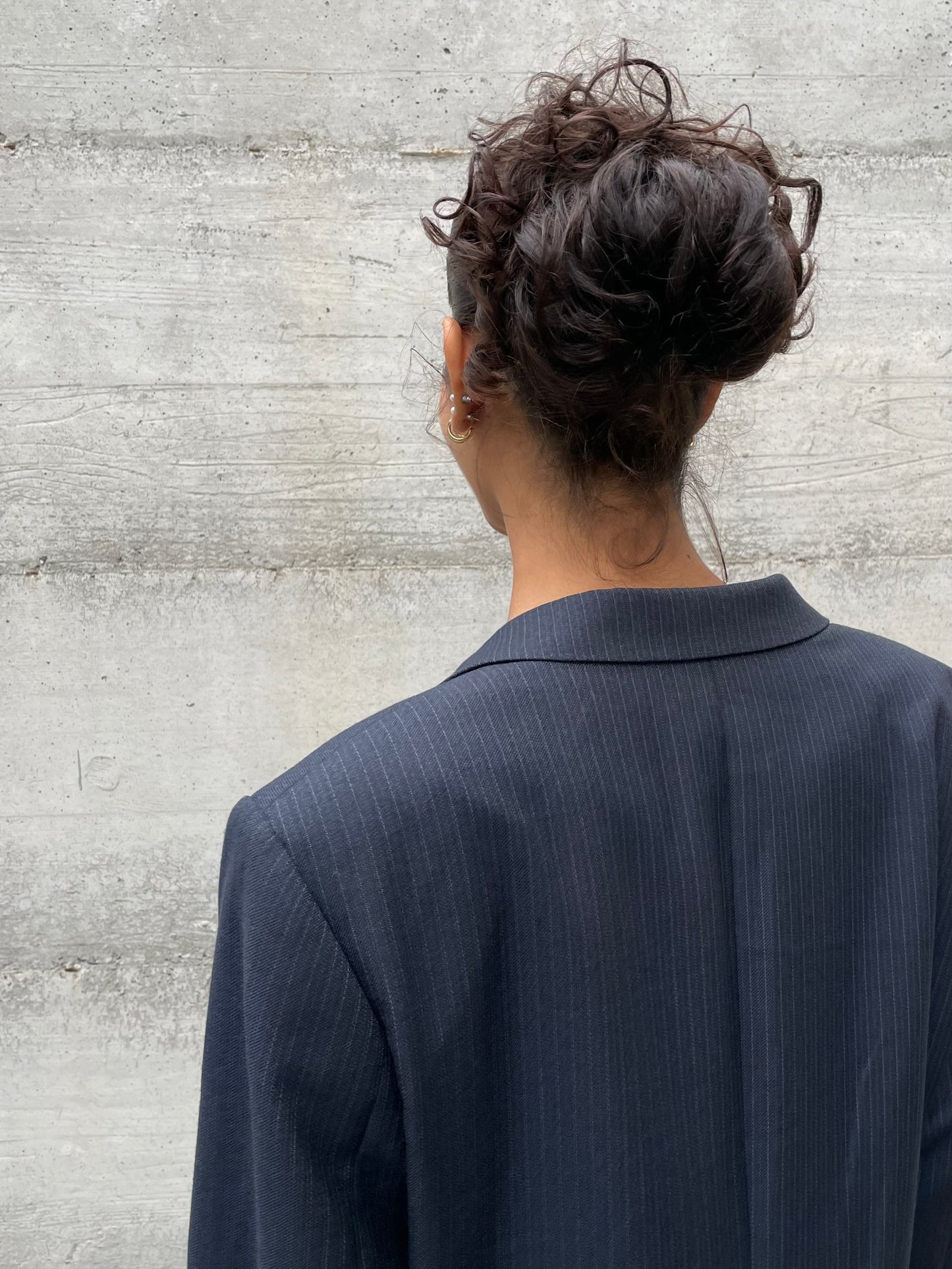 Blazer sartoriale blu navy gessato - taglia S uomo