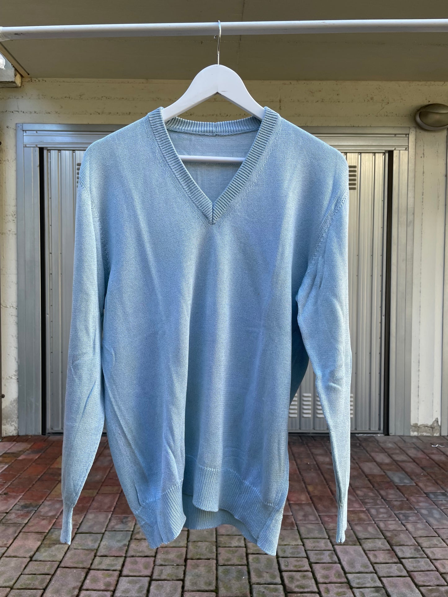 Maglioncino sartoriale 100% cotone scollo a V - taglia M