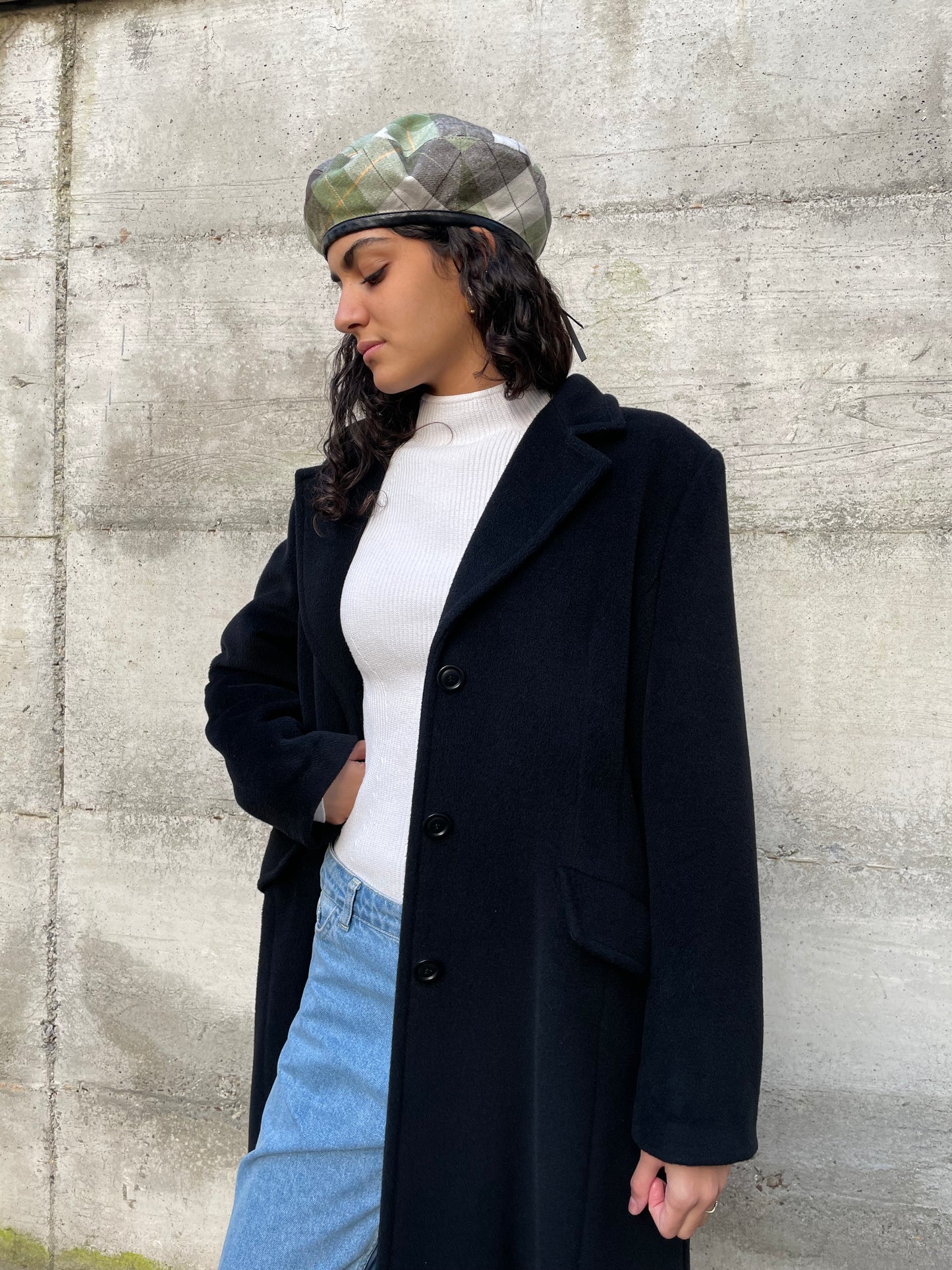 Cappotto nero Marina Rinaldi in misto lana e cashmere