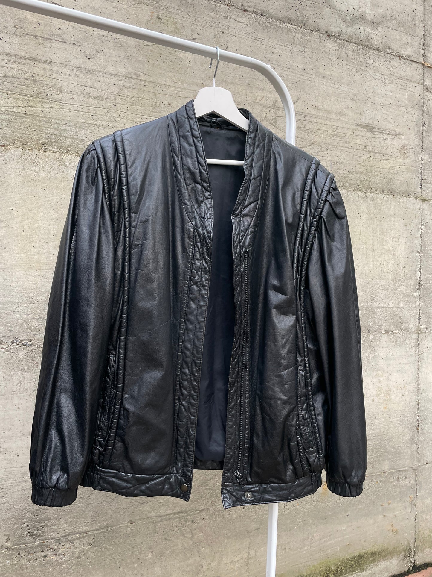 Bomber in vera pelle nero - taglia M